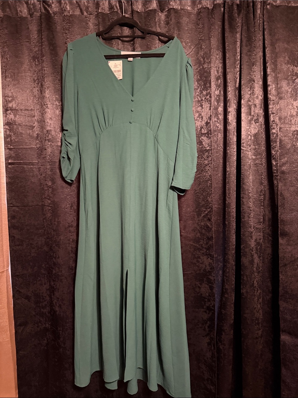 Emma & Michele Teal Green V-Neck Maxi Dress